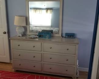 Coastal chic dresser with mirror