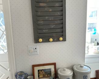 Sponge Ware Pitcher & Cups, Canisters