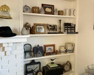Primitive Style Decor, Clocks, Pictures, Pitchers
