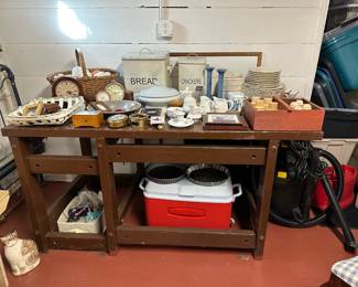 Dishes, Baskets, Bread & Cracker Tins, Cooler