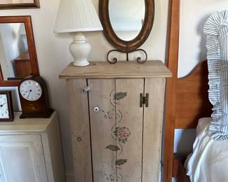 Primitive Style Cupboard, Mirror, Lamp,
