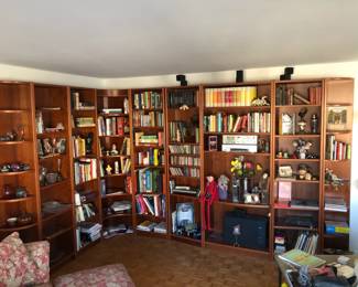 Dania furniture cherry shelving units can be separated 