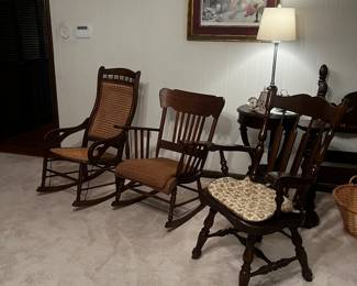antique rockers and chairs