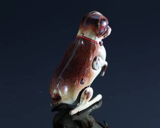 Vintage Tin Litho Wind Up Dog Toy Germany Made in US Zone 	2x1x1.5in	196129
