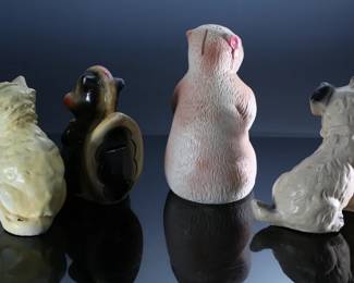 Lot of 4 Vintage Carnival Chalkware Animal Figure Statues - Cat - Dog - Disney’s Flower the Skunk - Squirrel 	Squirrel 10x5.5x6 in - Skunk 8x5x5.5 in - Cat 7x4x5 in - Dog 7.5x5.5x7 in	198039

