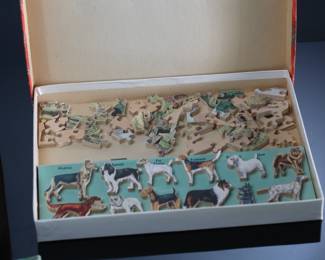 Lot of 3 Vintage The “Victory” Wood Jig-Saw Puzzles Farmyard Soldier Dog Jigsaw by G. J. HAYTER 	1x10.5x8in	196074
