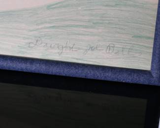 *Original* Folk Art Dwight Joe Bell Planes Crashing Crayon on Paper Painting 	Frame: 15.5x21.5in	196015
