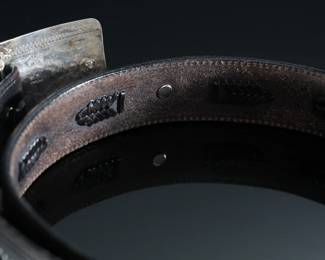 Vintage Resistol Leather Belt With Navajo Sterling Silver Turquoise Buckle - Size 36 - R1200303	2 x 7 x 7 in	198020
