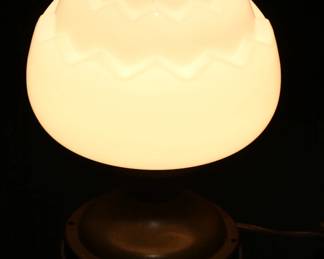 Art Deco Milk Glass Sawtooth 3-Tier Lamp Light Fixture 	12in H x 8in Diameter 	196224
