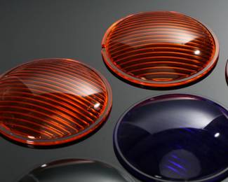 Lot of 7 Colored Glass Traffic Light Lenses 		196175
