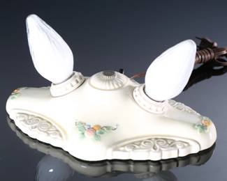 Antique Porcelier Porcelain Light Fixture 2 bulb	5x10.25x6.75in	196197
