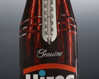 Vintage Hires Root Beer Soda Advertising Die Cut Bottle Thermometer Sign	28.75x7.75x1in Deep	196059
