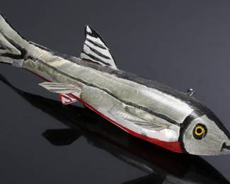 Lot of 6 Small SD Sherman Dewey Carved Wood Fish Decoy Folk Art decoys 		196247
