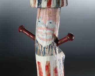 Uncle Sam Carved Wood Folk Art Signed 	24x11x7in	196218
