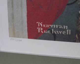 *Signed* Jim Davis Garfield The Veterinarian Norman Rockwell Litho Framed Art Lithograph  	Frame: 21.25x18.75x0.75in	199073
