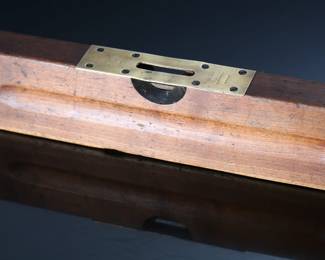 Antique 30in Stanley No 30 Level Brass & Wood 	30x3.2x12.3in	199023
