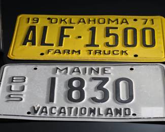 Lot of 4 Vintage License Plates - Maine Bus - Massachusetts School - Oklahoma 1971 - Kansas 1973	7 x 12.5 x 3.5 in	198026
