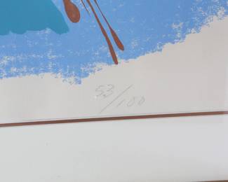 Signed/Numbered  Dan Christensen 1980 Serigraph&nbsp;Abstract Art Screen Print 	frame: 31x39.75x1.5in	199067
