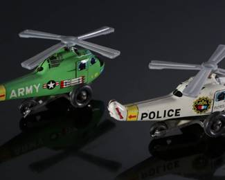 Lot of 2 Vintage Japan Tin Litho Toy Helicopters 	1.7x1.3x3.5in	196208
