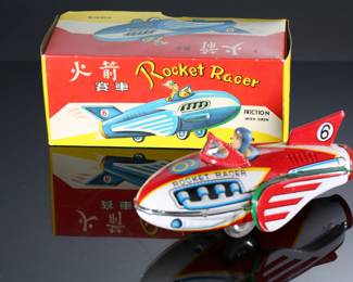 Lot of 5 Vintage Tin Litho Wind-Up Toys in Box - Monkey - Duck on Bike - Inertia Crocodile - Call Sparky the Dog 	8.5 x 4 x 4 in largest box	198029
