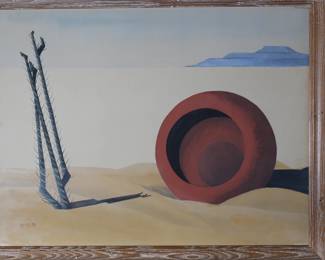 *Original* Art Desert Southwest Landscape MMM Painting 	Frame: 22.75x28.75in	196018
