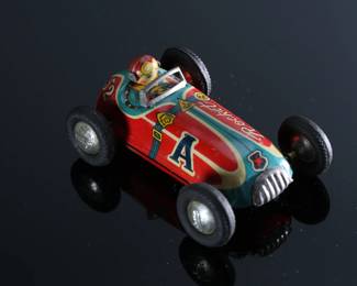 1950s Japanese Tin Litho Rocket Racer Friction Race Car Japan Toy	1.25x2.25x3.75in	196124

