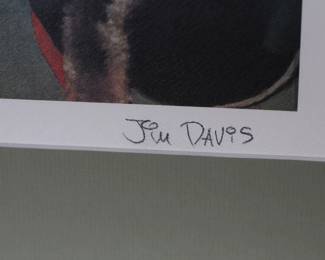 *Signed* Jim Davis Garfield The Veterinarian Norman Rockwell Litho Framed Art Lithograph  	Frame: 21.25x18.75x0.75in	199073
