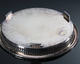 WM A Rogers Tray Silver Plate 	2in H x 13in diameter 	199164
