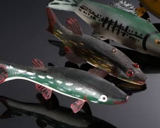 Lot of 5 Unsigned Fish Decoys Folk Art 		196249
