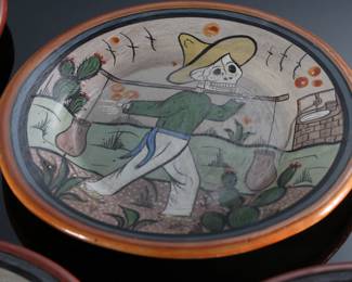 Lot of 6 A. Ramos Tonala Jalisco Mexico For Art Plates 	1x9.5inDiameter 	196239
