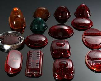 Lot of 15 Vintage Automative Tail Light Lenses Etc 		196176
