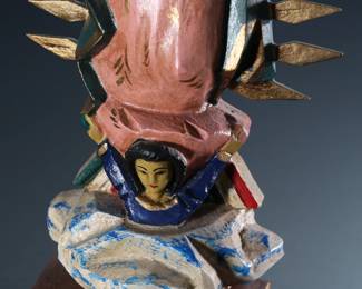 Vintage Mexican Carved Wood Religious Sculpture Our Lady of Guadalupe #2	11.75x5x2.5in	196221
