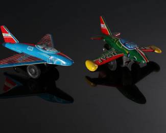 Lot of 2 Vintage Japan Tin Litho Toy USAF Jet Planes 	1.8x3.12x3.35in	196209
