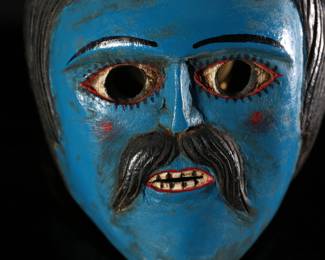 Vintage Juanegro Mexican Dance Mask Folk Art Blue #2	3x5x7in	196038

