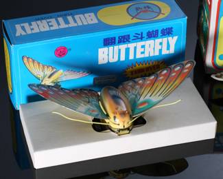 Lot of 6 Vintage Wind-Up Tin Litho Toys in Box - Blic Jumping Rabbit - Seal Playing Ball - Jumping Dog - Butterfly - Clown Riding Scooter	6 x 5 x 3 in largest box	198035
