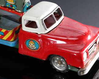 Vintage Japanese Tin Litho Toy Circus Truck Clown Elephant	4x3x8in	196064
