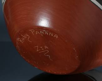 *Huge* Ruby Panana Zia Pueblo Polychrome Olla Bird Pot Native American Pottery	13in H 17in Diameter at widest point 	199151
