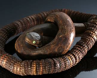 Bottle Cap Snake Rustic Folk Art 	36in long when uncoiled 	196193
