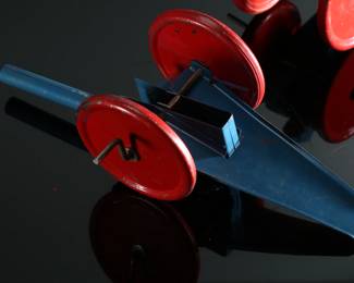 Lot of 2 Vintage Pressed Steel Canons 	7x5x14.5in	196152
