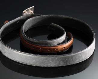 Vintage Silver Creek Classics Leather Belt With Sterling Silver Turquoise Bear Claw Belt Buckle - Size 36 - 53800	2 x 6 x 7 in	198021
