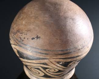 Pre-Columbian Gila Anasazi Olla Pot Vessel Native American Potter 	5in H x 5.15in Diameter at widest point 	289018
