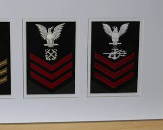4 Branch US Military High Rank Patches Framed 	Frame: 14x30x0.75in	199075

