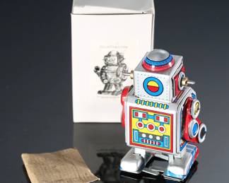 Lot of 5 Vintage Tin Litho Wind-Up Toys in Box - Monkey - Duck on Bike - Inertia Crocodile - Call Sparky the Dog 	8.5 x 4 x 4 in largest box	198029
