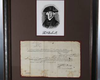 Signed Thomas Melville 1815 Import Document  Framed	Frame: 24.75x20.75x1.5in	199072
