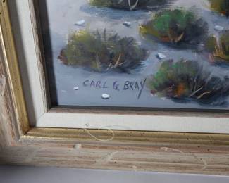 *Original* Painting Carl G. Bray Coachella Valley Mountain Landscape Art Oil on Board 	Board: 36x24in<BR>Frame:31.5x43.5x1.75in	199173
