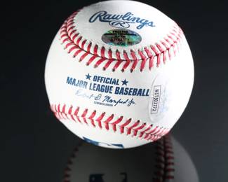 *Signed* Barry Richardson MLB 1960 World Series MVP Autographed Baseball Auto New York Yankees 	2.78in Diameter 	199005
