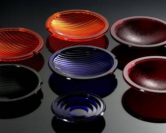 Lot of 7 Colored Glass Traffic Light Lenses 		196175
