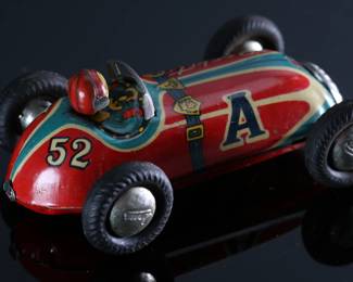 1950s Japanese Tin Litho Rocket Racer Friction Race Car Japan Toy	1.25x2.25x3.75in	196124
