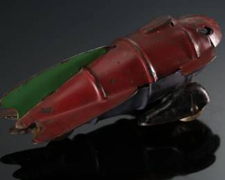 1930s Wyandotte Toys Buck Rogers Space Rocket Ship Pressed Steel	2.5x2.5x6.5in	196106
