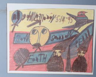 *Original* Folk Art Framed 	Frame: 21.25 x 25in	196024
